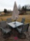 Patio set with 4 chairs, table, umbrella and holder