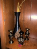 Black and gold decorative vases
