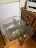 Round glass end table