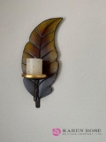 Leaf wall candle holder