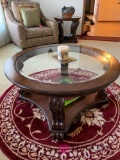 Round glass coffee table