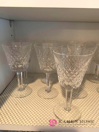 12 Waterford wine glasses