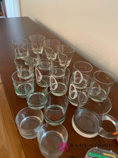 19 assorted drinking glasses
