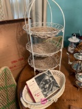 Three tier wire basket serving bowl and party set