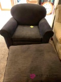 Navy blue chair and stool