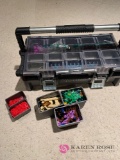 Toolbox full of Legos and loom set