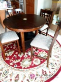 42 inch round kitchen table with 4 chairs and leaf
