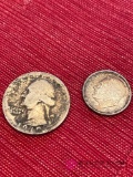 1938 quarter and 1964 dime