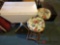 30 inch folding leaf table and two bar stools