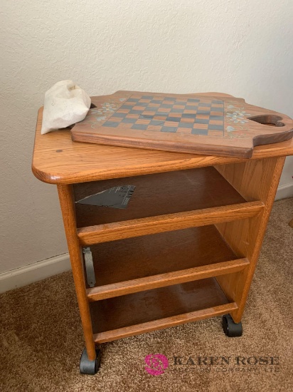 Rowing wooden stand and checkerboard