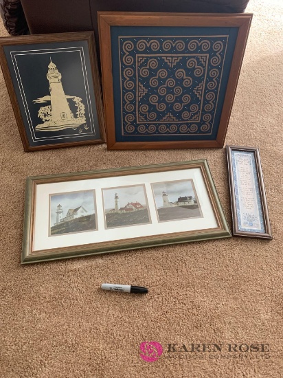 Framed lighthouse pictures