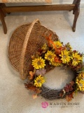 Decorative basket and wreath