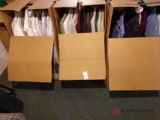 Three wardrobe boxes of men's clothes