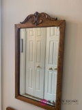 Mirror with wood frame