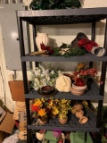 Shelf with artificial plants And pots