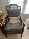 Cane  back chair with cushions