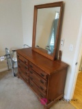 Wooden Dresser and Mirror