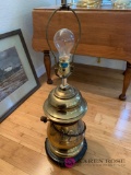 Brass lamp with ducks