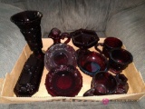 Avon ruby red glassware