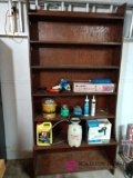 72 by 42 wood shelf unit in garage