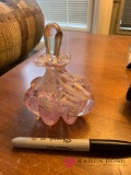 Blown glass perfume bottle signed