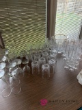 Crystal glass drinking glasses and wine glasses