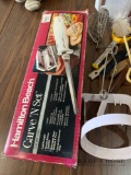 Electric knife, cookie cutters, pampered chef,