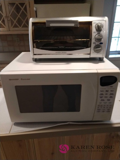 Sharp microwave and Black and Decker toaster oven