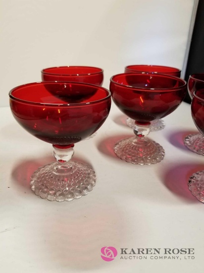 Vintage Red Candlewick Dessert Cups