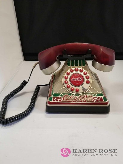 Coca-Cola Stained Glass Look Telephone