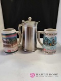 Miller High Life Holiday Mugs and Stainless Pitcher