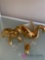 Gold color ceramic animals