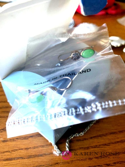 Avon sterling silver Jade earings/pins