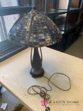 Lamp with stain glass shade