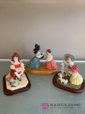 Three Maud Humphrey Bogart figurines