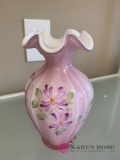 Fenton vase handpainted and signed