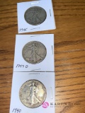 3 Liberty half dollars