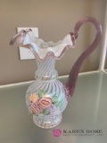 Fenton vase handpainted signed