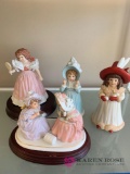 Four Maud Humphrey Bogart figurines porcelain