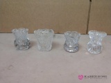 4 Prescut glass toothpick holders