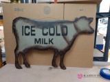 52 by 16 ice cold milk tin sign
