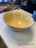 Large yellow pottery bowl