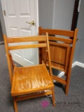 2 folding wood chairs