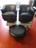 2 chairs that swivel and ottoman