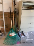 Rakes snow shovel and miscellaneous