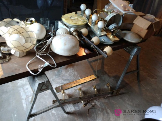 Light group lot including table and