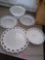Milk glass fruit bowls and platter