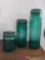 Green glass canister set