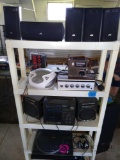 Plastic shelf and audio equipment