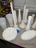 Milk glass and hobnail lot